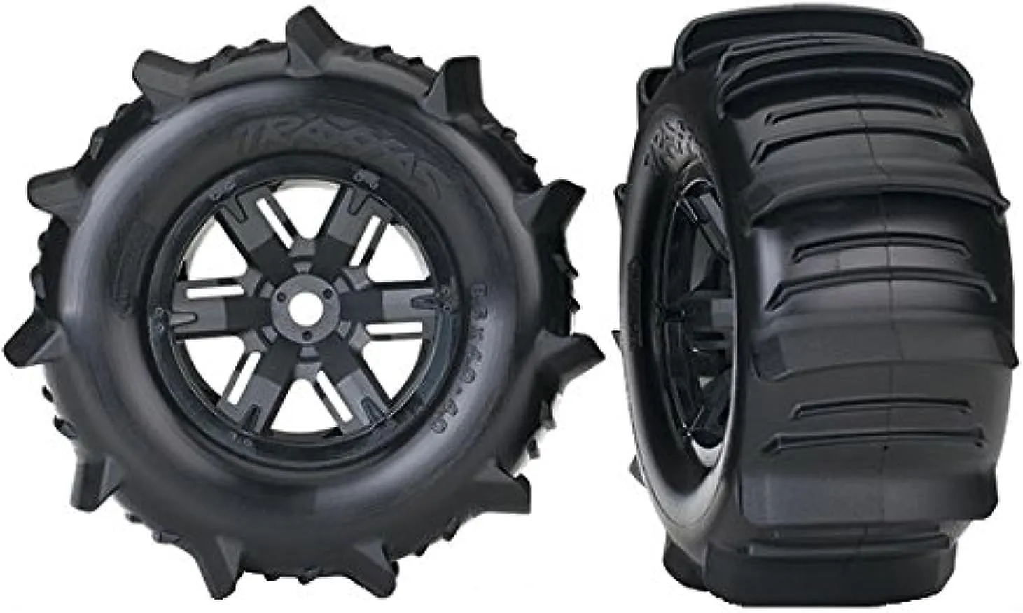 Traxxas 7773 X-Maxx Paddle Tires and Wheels Pre-Glued and Mounted (Pair)