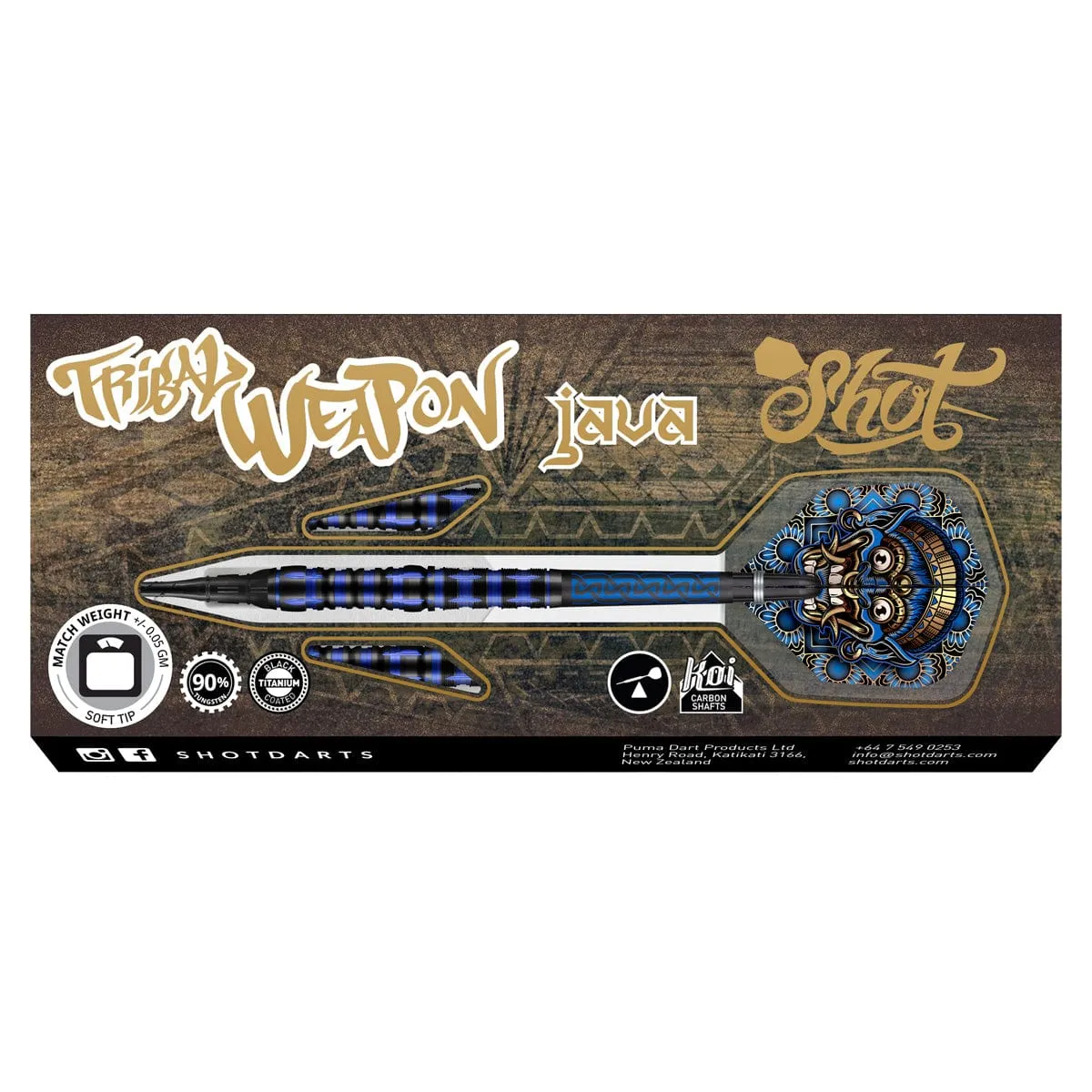 Tribal Weapon Java Soft Tip Dart Set-90% Tungsten Barrels