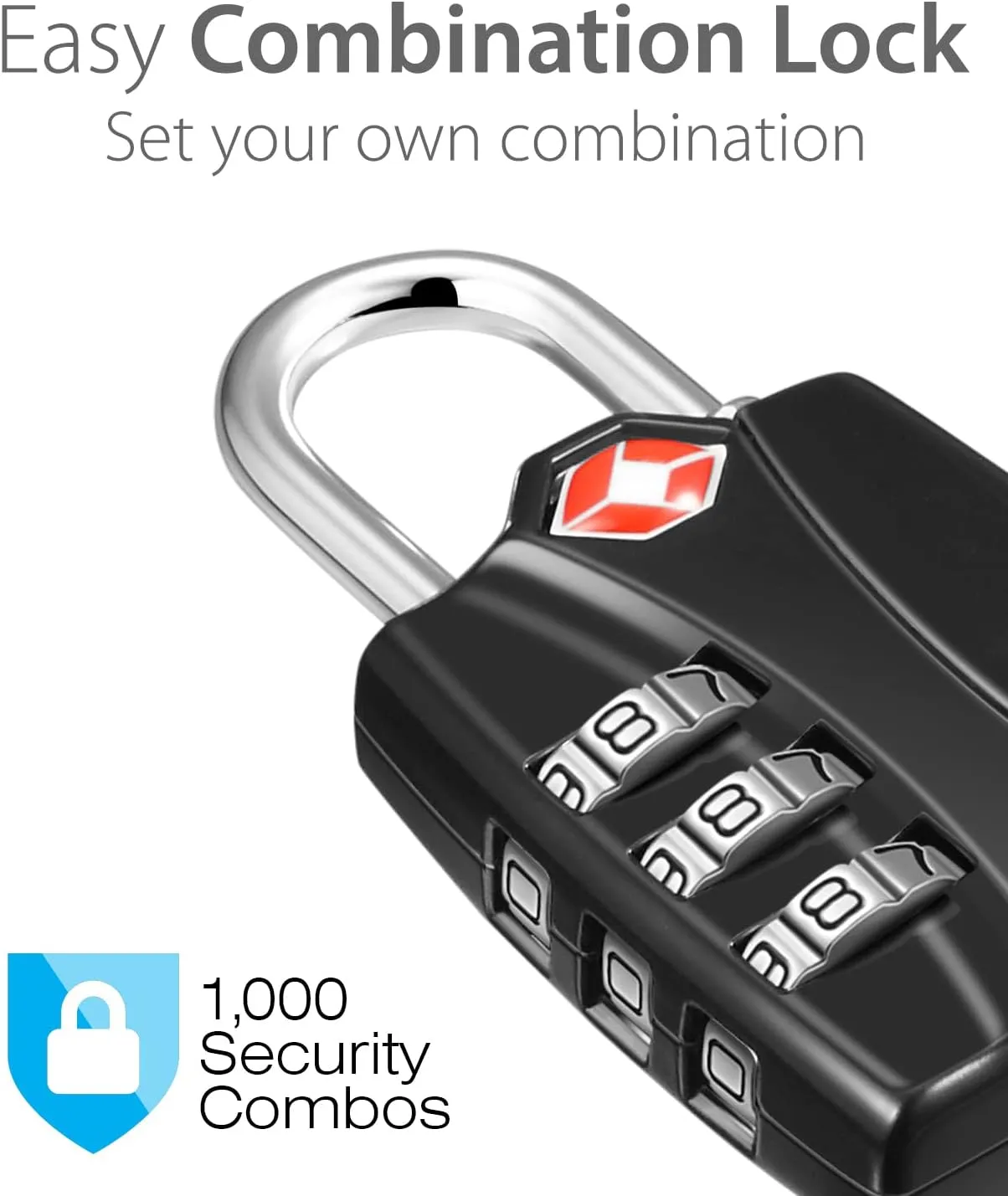 TSA Accepted Luggage Locks, Fosmon Open Alert Indicator 3 Digit Combination Padlock Codes for Travel Bag, Suit Case, Lockers, Gym, Bike Locks or Other (4 Pack)