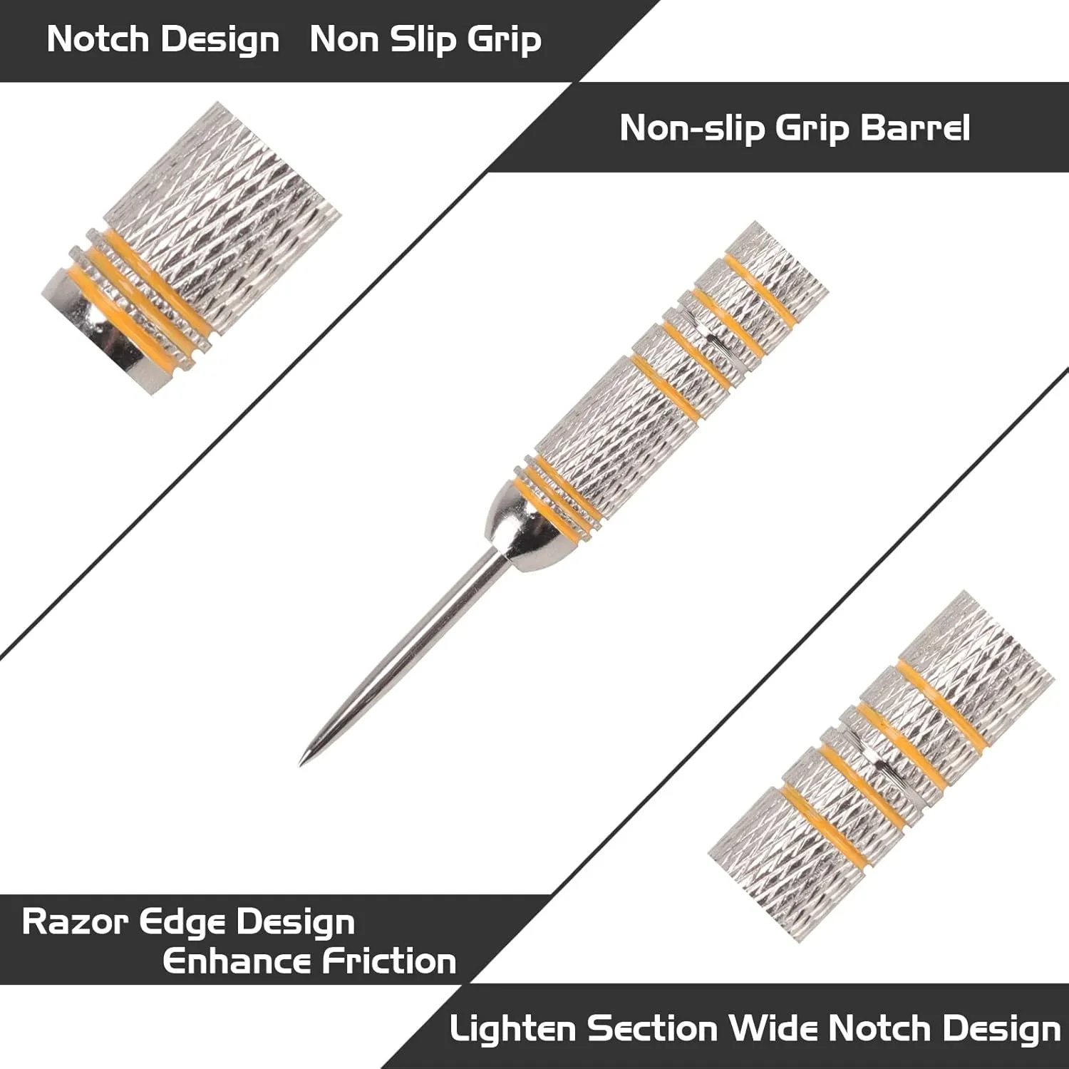 Turnart Darts Metal Tip Set - Steel Tip Darts Darts Set Professional Metal Darts Dart Board Set 12 Pcs 24 Gram 20 O-Rings Aluminum Darts Shafts 24 Extra Flights Darts Tool