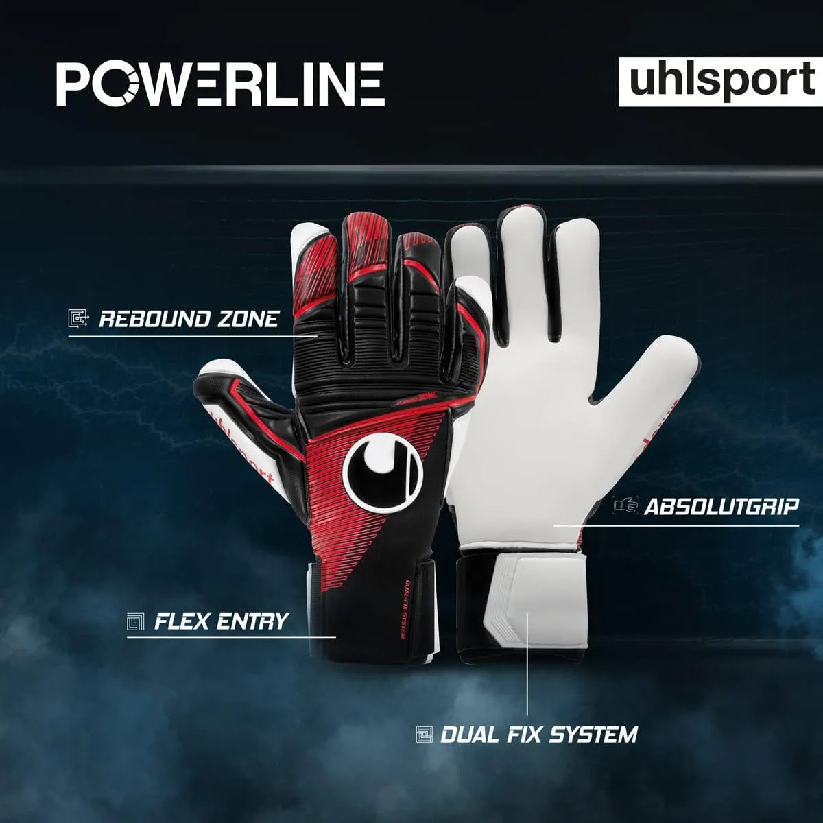 uhlsport Powerline Absolutgrip HN Goalkeeper Gloves Size