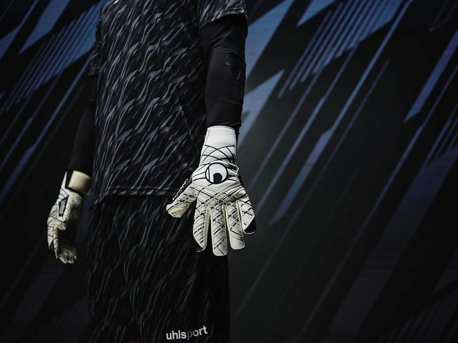 Uhlsport SUPERGRIP  HN Goalkeeper Gloves | Half Negative Cut | Super Grip All Weather Grip | Soccer Goalie Gloves