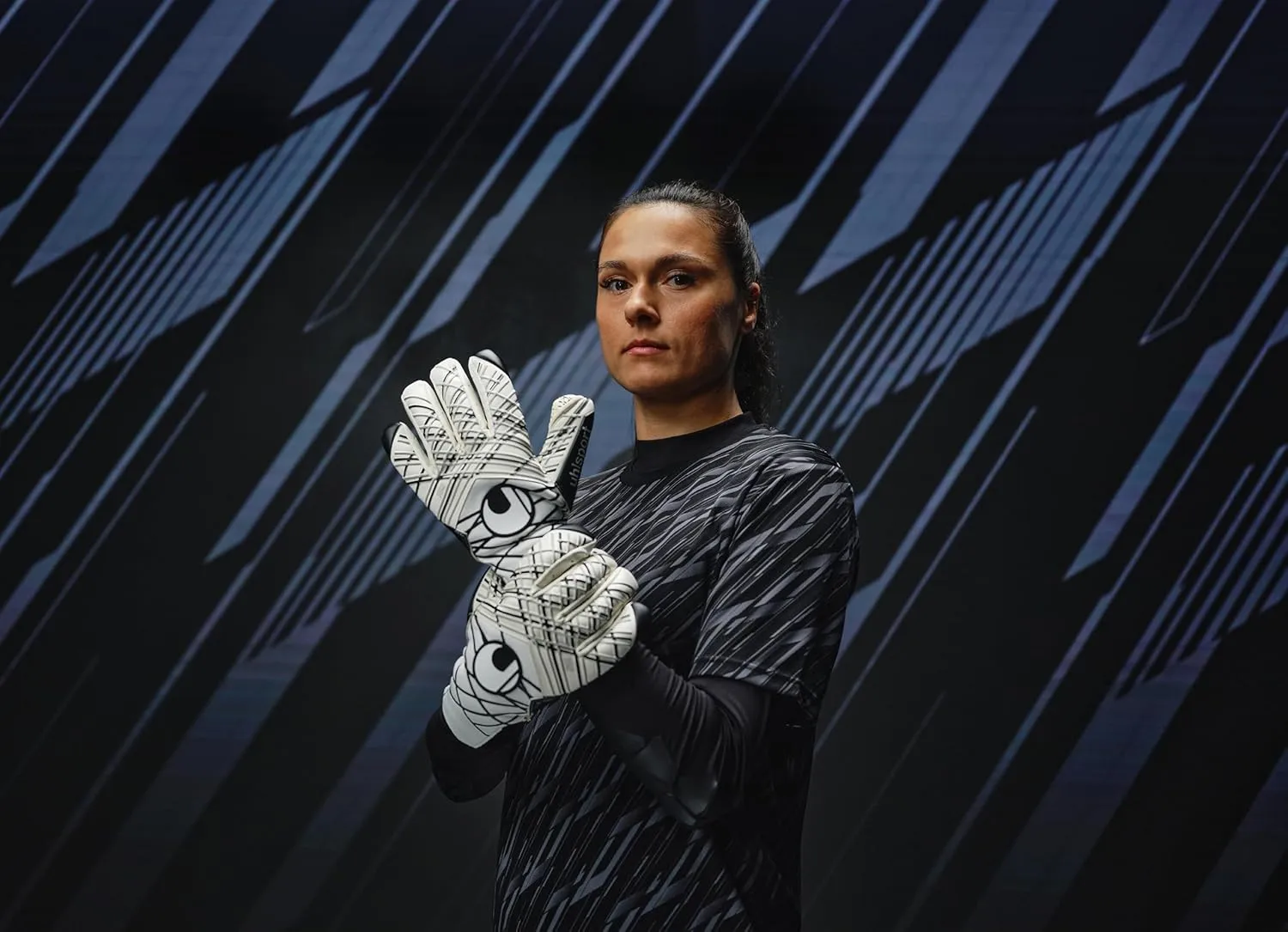 Uhlsport SUPERGRIP  HN Goalkeeper Gloves | Half Negative Cut | Super Grip All Weather Grip | Soccer Goalie Gloves