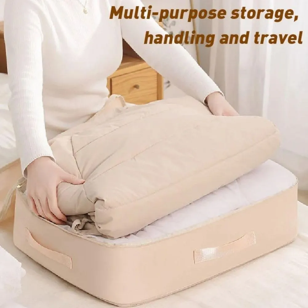 Ultra Space Saving Self Compression Organizer, Compression Packing Cubes, Expandable Packing Organizers, Heavy Duty Moving Bags, Storage Tote for Space Saving, Comforters Clothes (L,blue-2pcs)