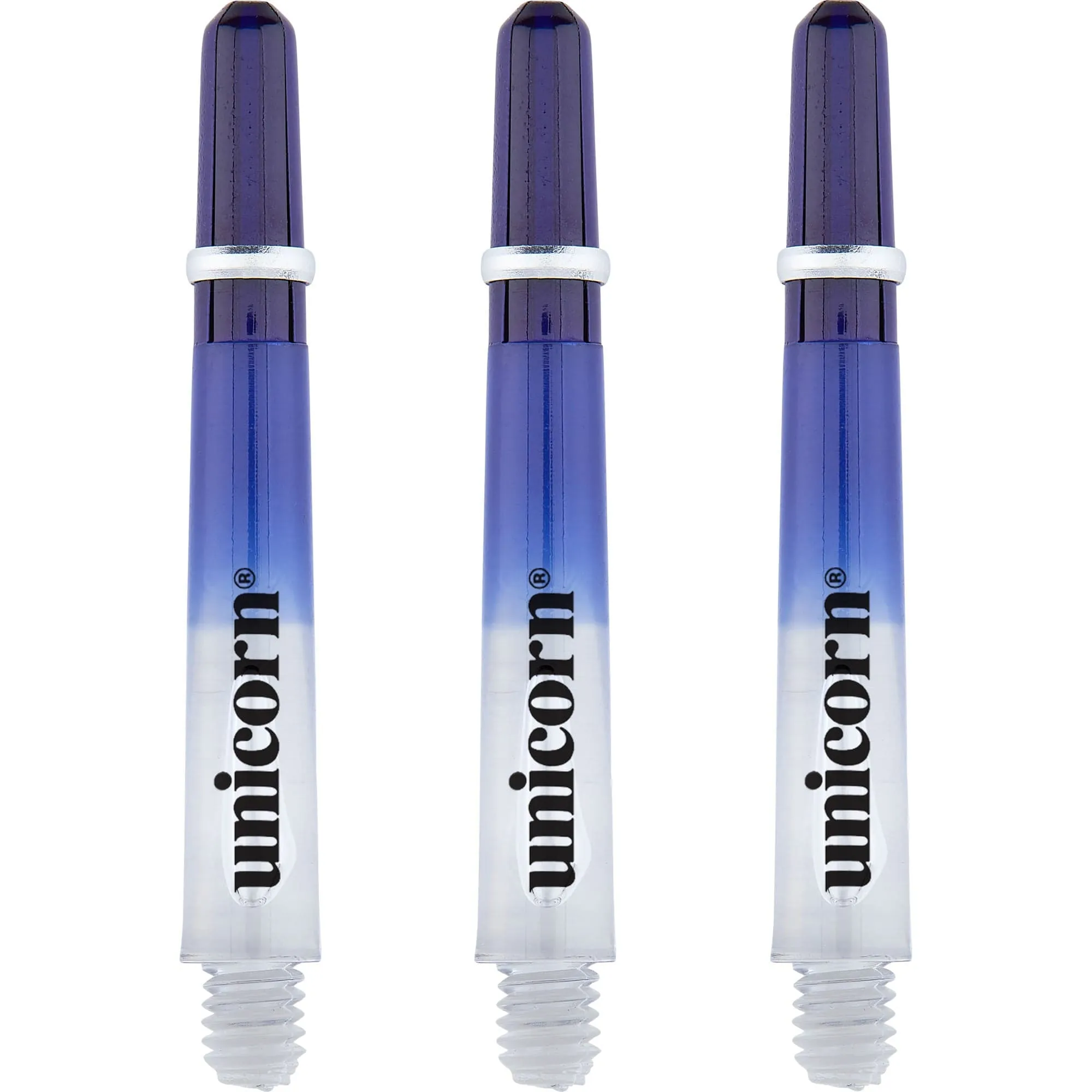 Unicorn Gripper 4 Two Tone Shafts - Polycarbonate Dart Stems with Ring - Blue