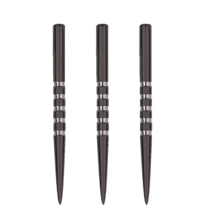 Unicorn Spare Dart Points - Steel Tip - 5 Ring Needle - Black - 38mm