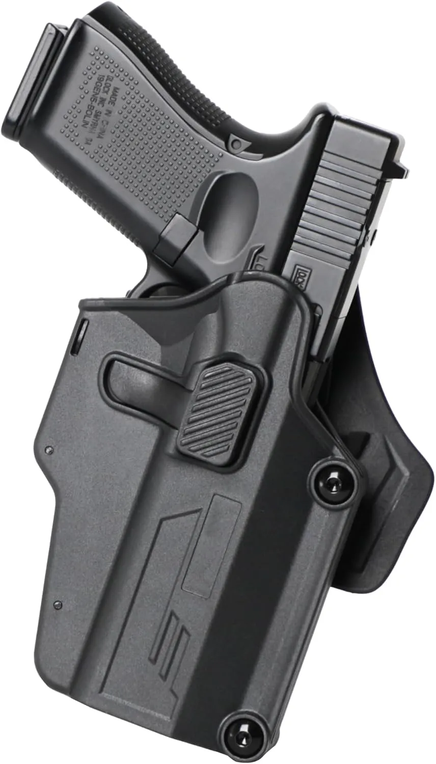 Universal OWB Holster Compatible for Glock|Sig Sauer|CZ|Ruger|Smith & Wesson|1911|Taurus|Springfield Armory|Beretta etc 80  Pistols，360°Adjustable Paddle,Index Finer Released - Right Hand