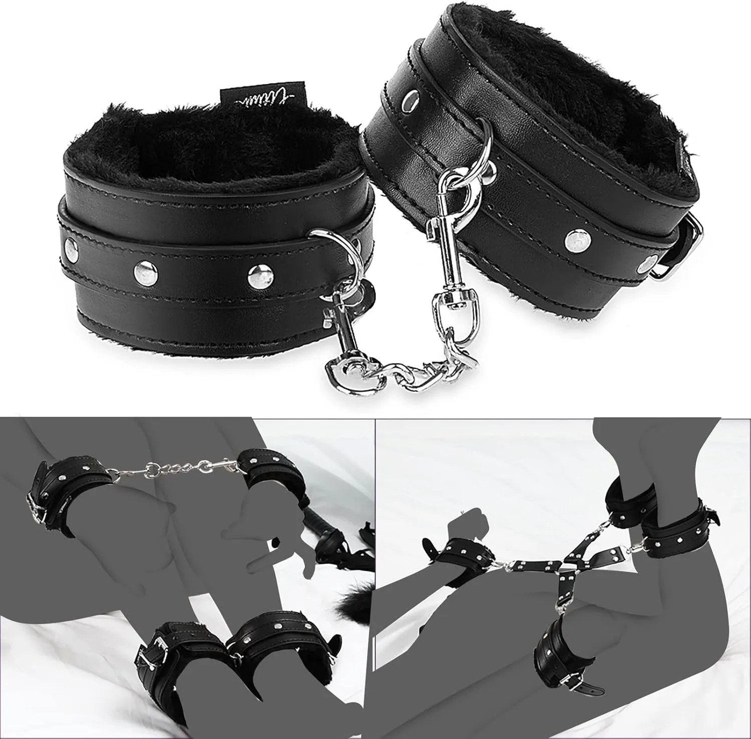 UTIMI Bondage for Sex 11 Pcs BDSM Leather Bondage Sets Restraint Kits for Women and Couples