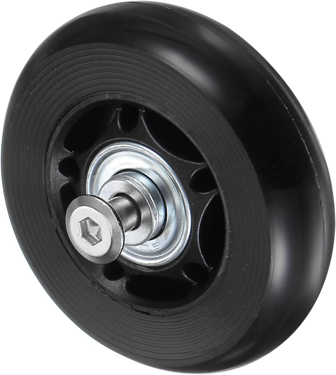 uxcell Replacement Luggage Wheels 60x18mm Suitcase Wheel Repair Kits Include 2 PU Bearing Wheels & Washers, Wrenches & Axle Screw for Trolley Bag, Inline Skate and Caster Board