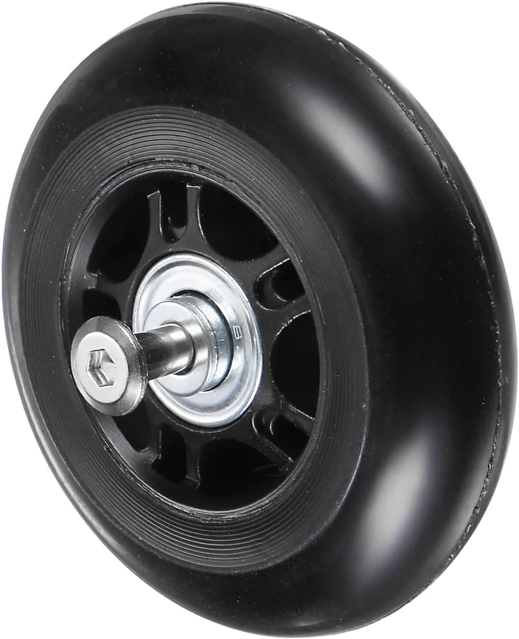uxcell Replacement Luggage Wheels 75x24mm Suitcase Wheel Repair Kits Include 2 PU Bearing Wheels & Washers, Wrenches & Axle Screw for Trolley Bag, Inline Skate and Caster Board