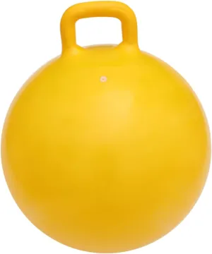 Vaguelly Inflatable Ball Yellow Jumping for Indoor and Outdoor Play Promotes Balance and Coordination Handle Suitable for Ages