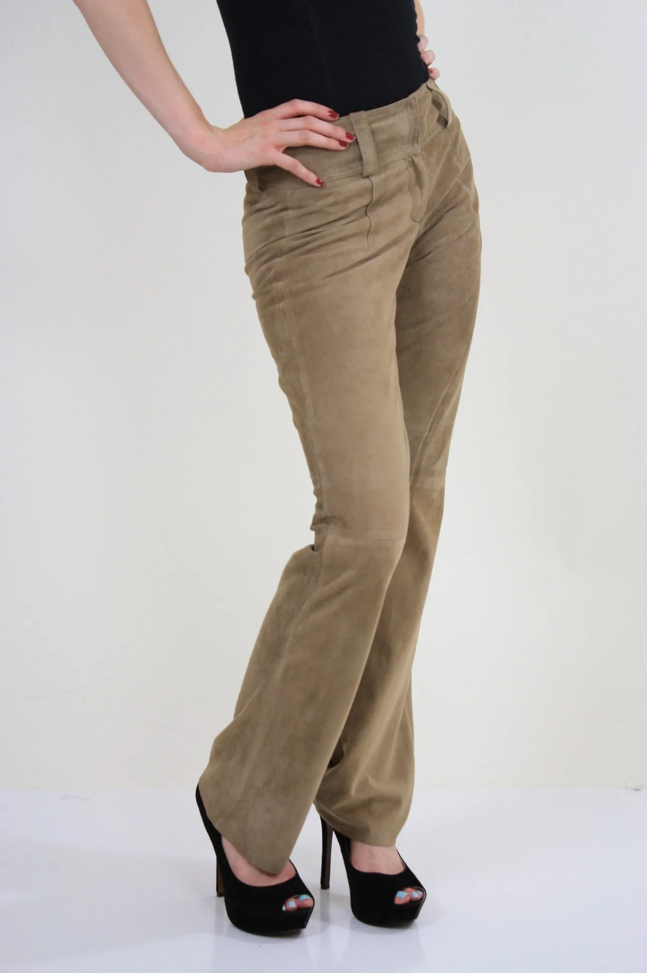 Vintage 90s Hilfiger Designer Suede Leather Pants