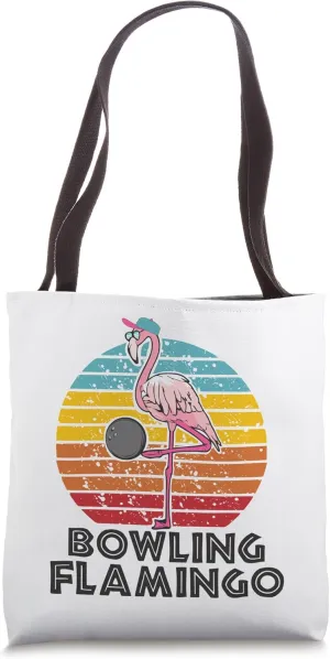 Vintage Bowling Flamingo, Shorebirds Lover, Funny Animal Tote Bag