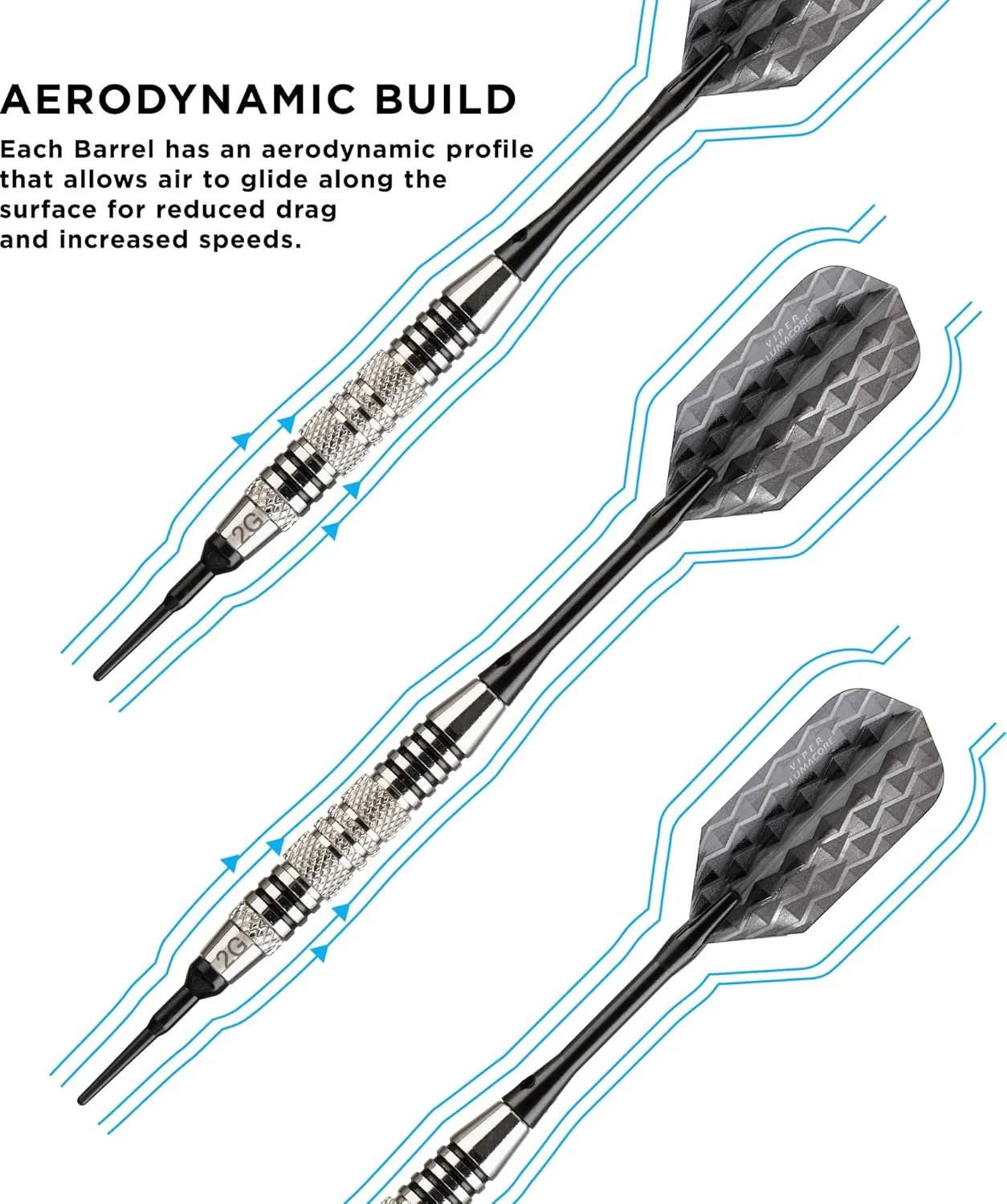 Viper Bobcat Adjustable Weight Soft Tip Darts with Storage/Travel Case