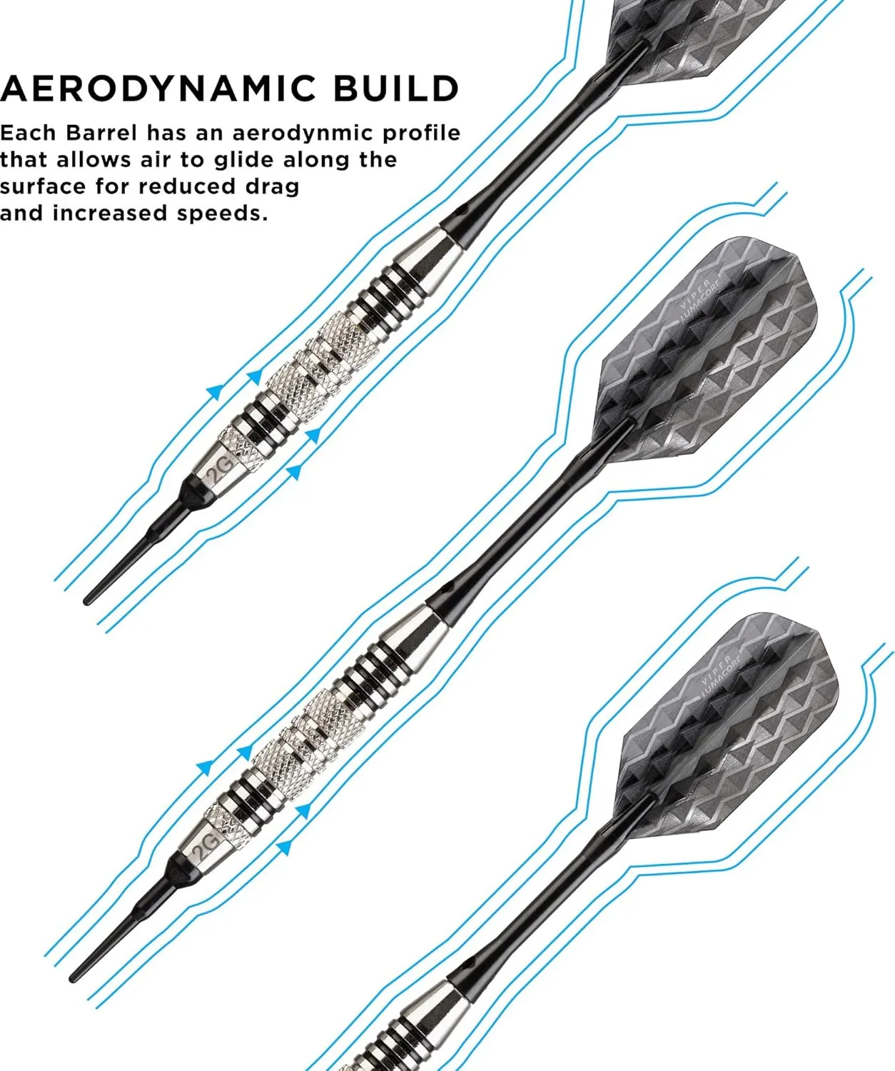 Viper Bobcat Adjustable Weight Soft Tip Darts with Storage/Travel Case