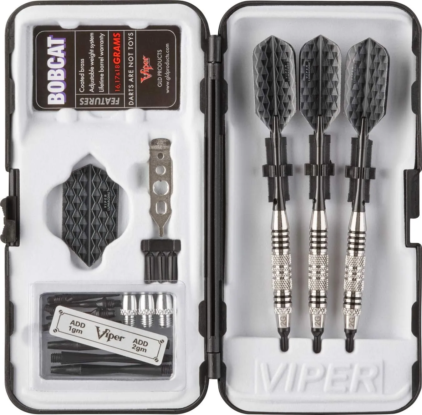 Viper Bobcat Adjustable Weight Soft Tip Darts with Storage/Travel Case