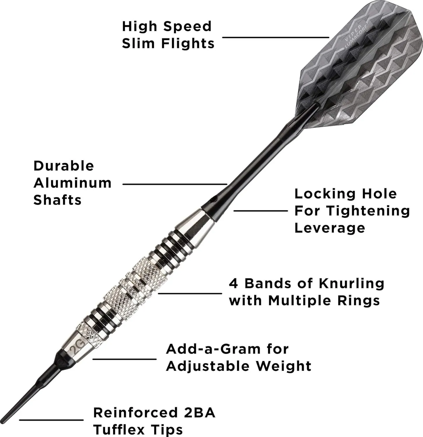 Viper Bobcat Adjustable Weight Soft Tip Darts with Storage/Travel Case