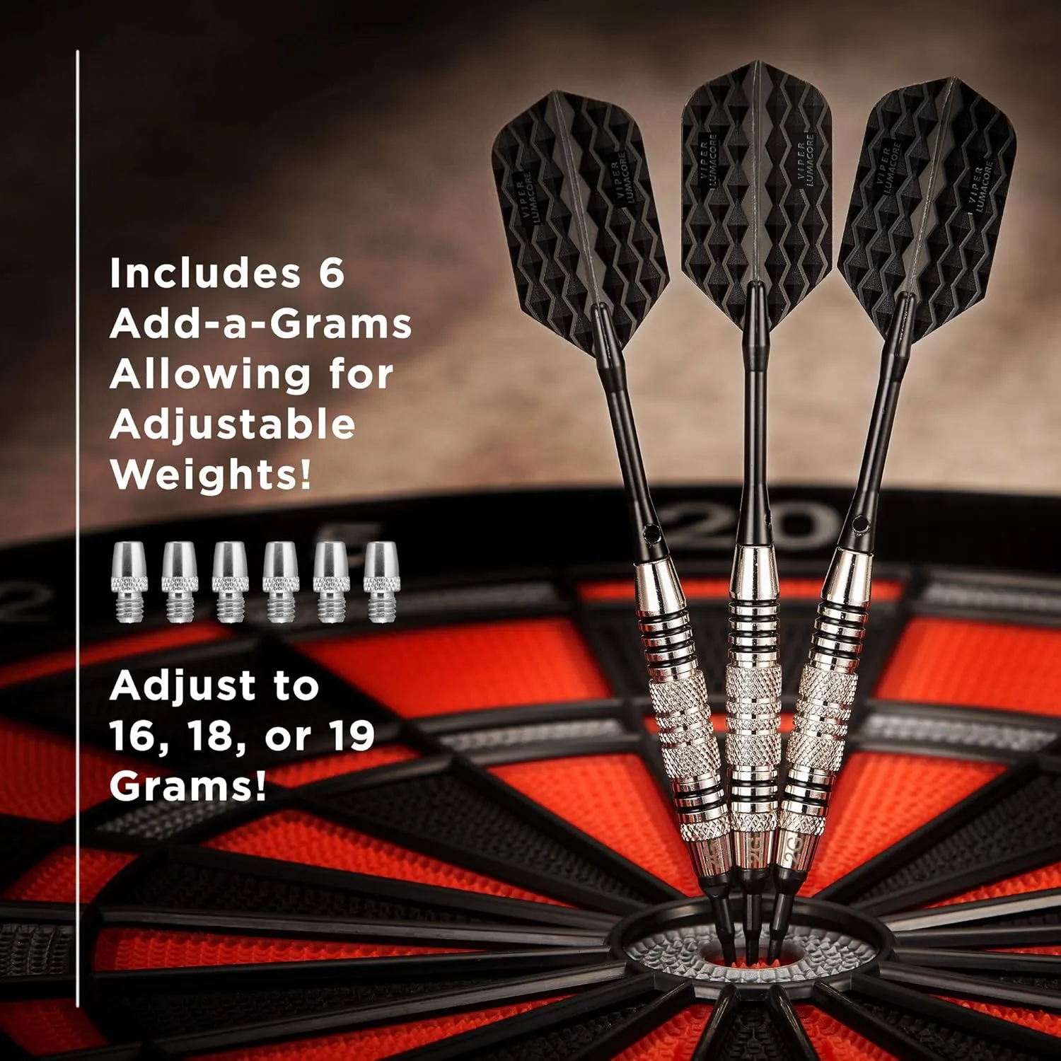 Viper Bobcat Adjustable Weight Soft Tip Darts with Storage/Travel Case