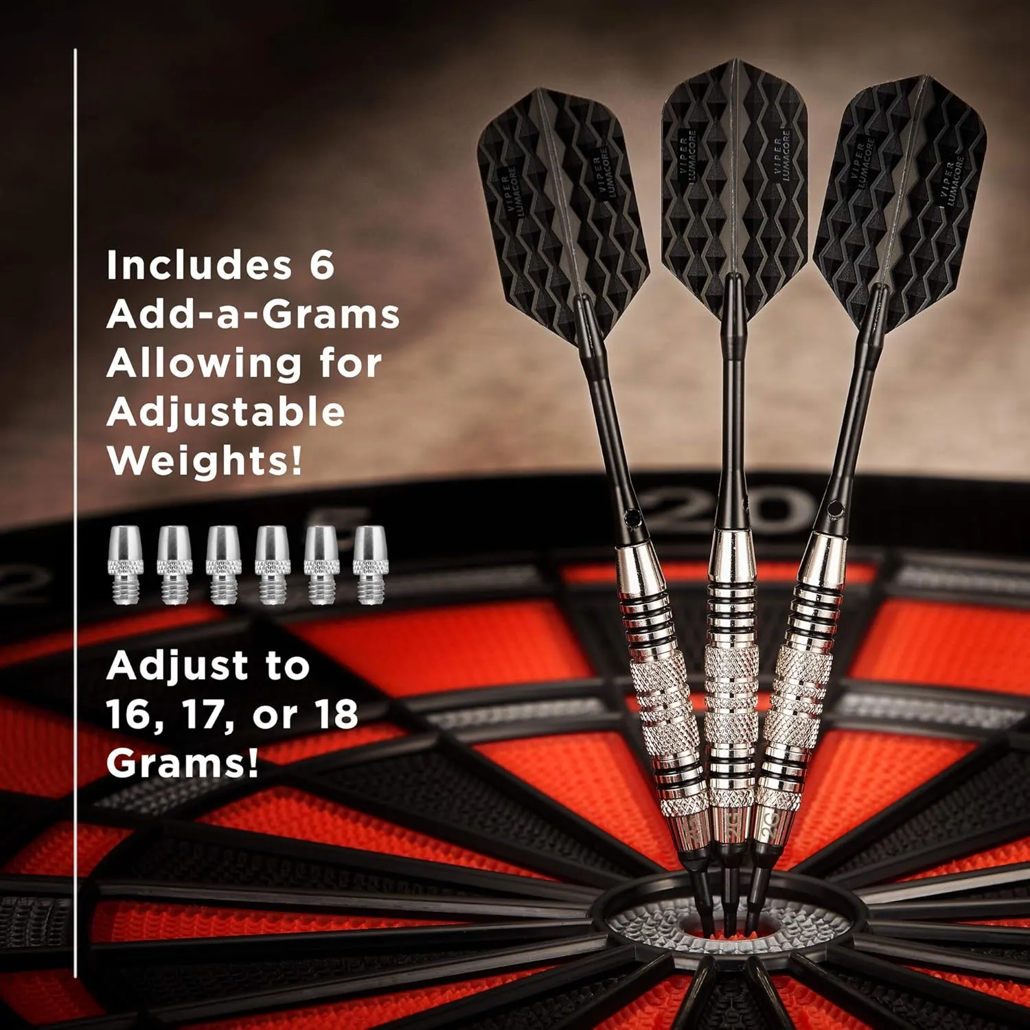 Viper Bobcat Adjustable Weight Soft Tip Darts with Storage/Travel Case