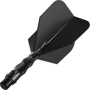 Viper Diamond Core Dart Flights - Moulded Flights & Shaft - Standard - Black