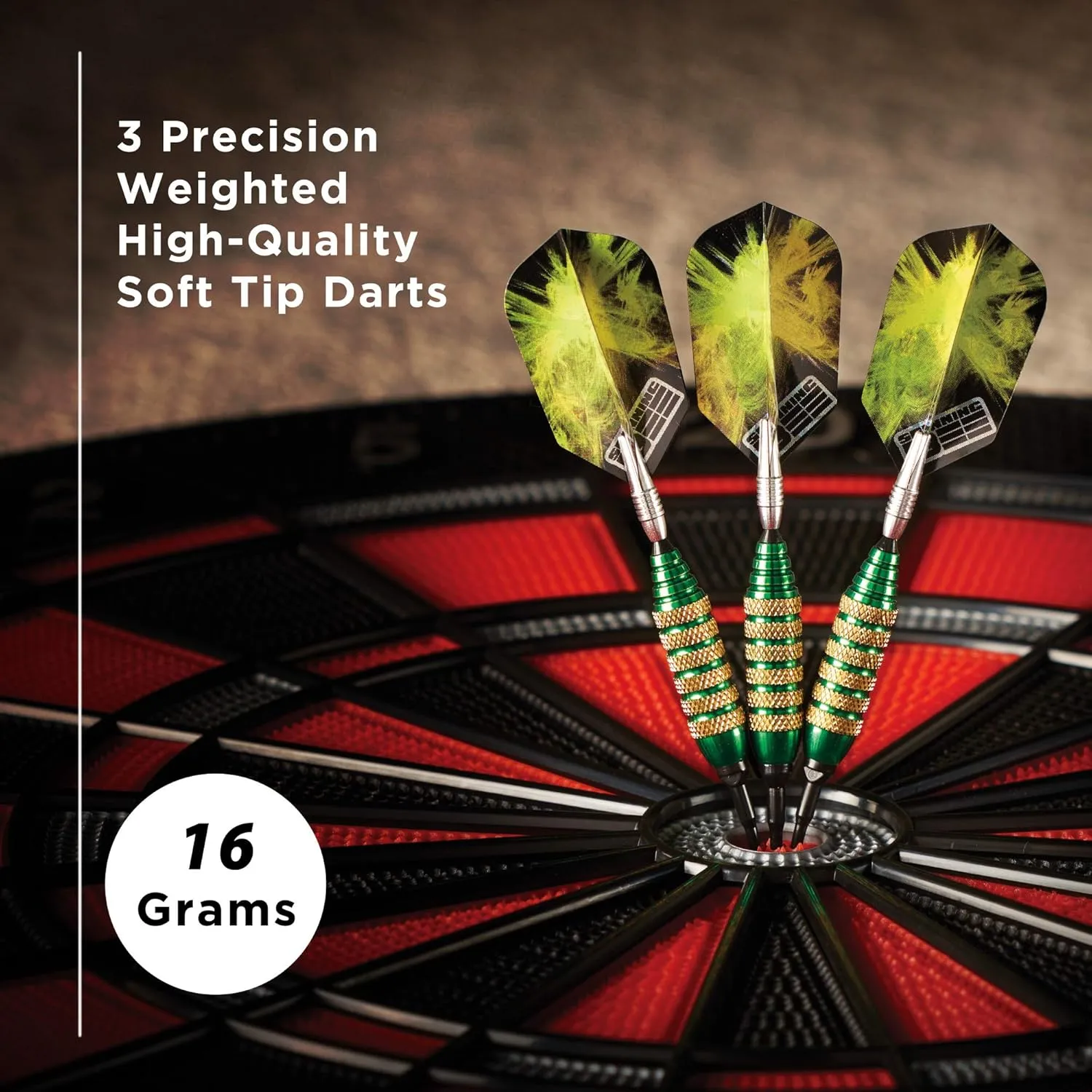 Viper Spinning Bee Soft Tip Darts with Casemaster Storage/Travel Case, 16 Grams