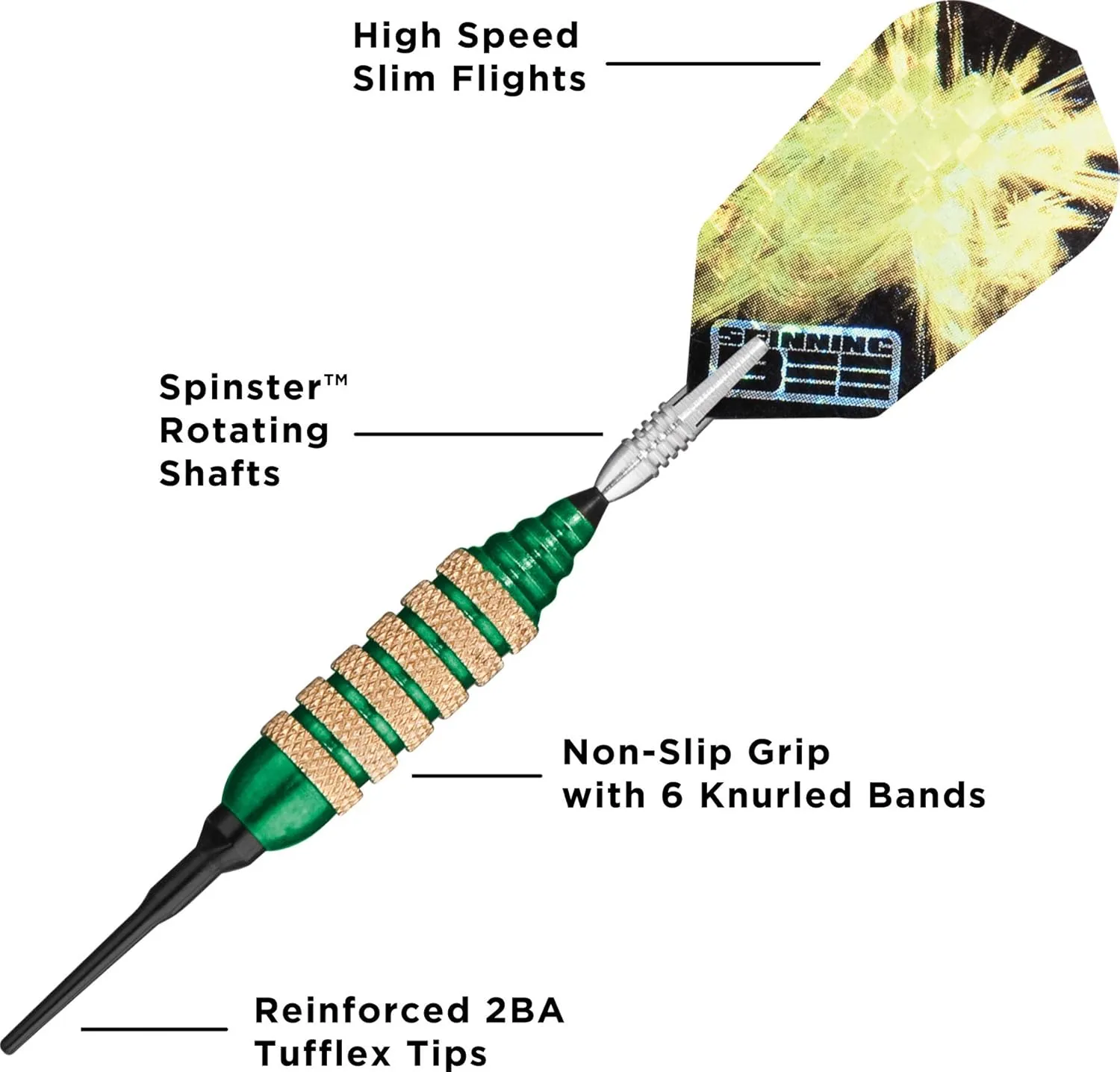 Viper Spinning Bee Soft Tip Darts with Casemaster Storage/Travel Case, 16 Grams