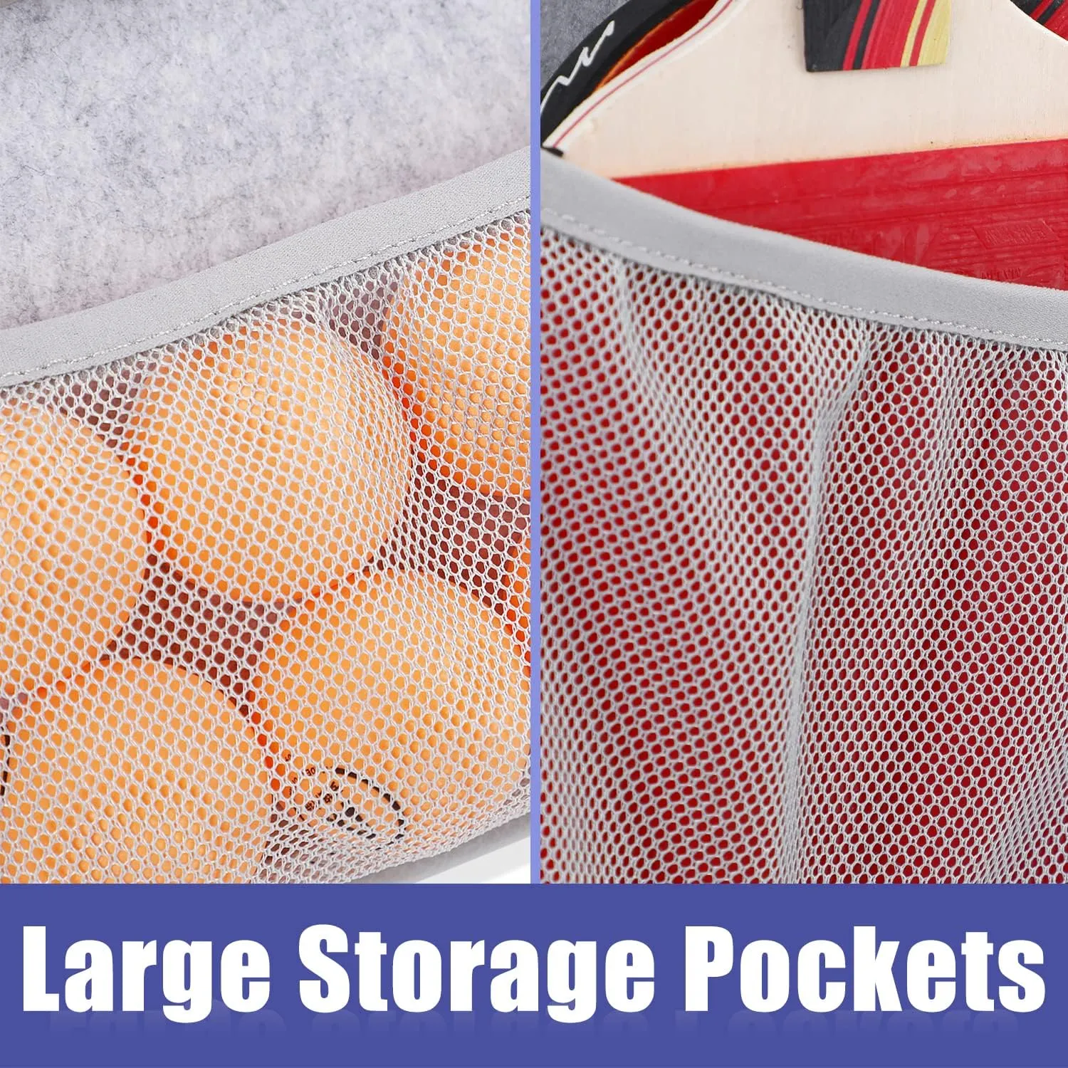 VISEMAN Ping Pong Storage Rack, Table Tennis Racket Holder Wall Mount Organizer for 4 Paddles and Balls