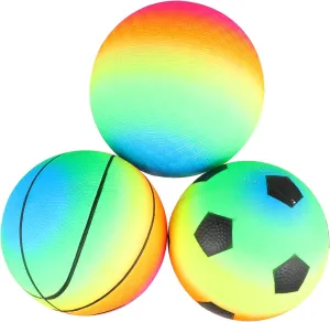 Wakauto Bounce Ball for Boys and Girls 3 Pack Giant Inflatable Balls Outdoor Play Balls Made of Tearproof PVC for Kickball Handball Dodgeball Wall Ball