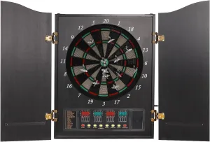 Wall Mounted Electronic Dart Machine Set with Darts & Dart Heads, 40.*24 in Decorative Dartboard Cabinet Set with LED Display, Dartboard Cabinet, Dart Game for Offices, Party Rooms