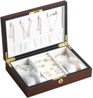 Watch Box Watch Box Large Wood Jewelry Box Wooden Necklace Ring Earring Watch Organizer Jewellery Storage Case Watch Storage (A)