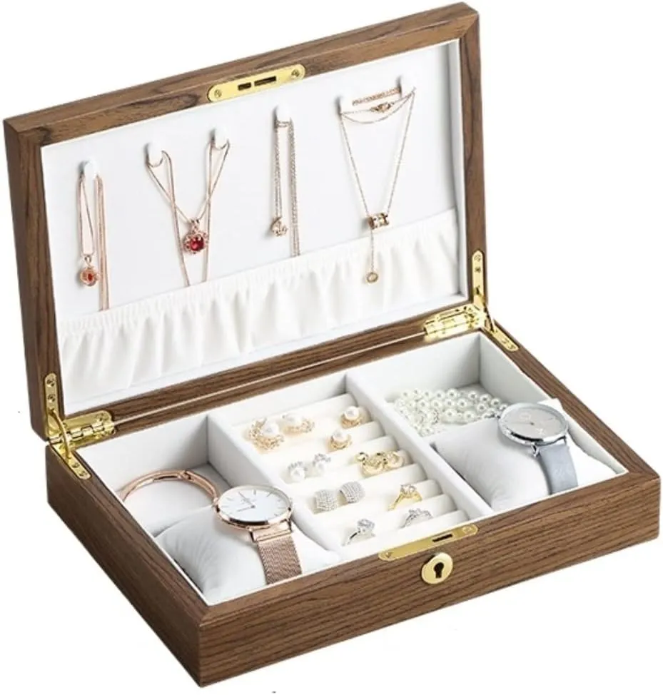 Watch Roll Watch Case Watch Stand Watch Box Watch Box Large Wood Jewelry Box Wooden Necklace Ring Earring Watch Organizer Jewellery Storage Case Watch Winder Watch Organ