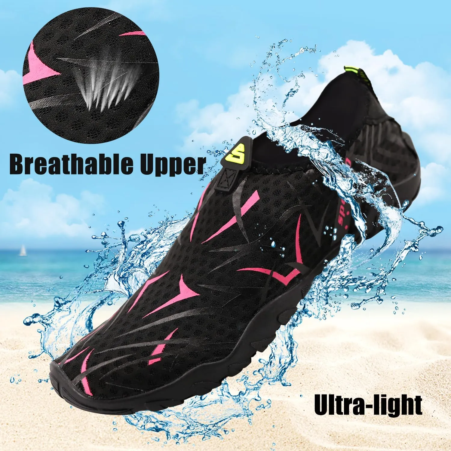 Water Shoes for Women Men, Quick Dry Barefoot Aqua Shoes Beach Swim Sports Outdoor Hiking Diving Surf