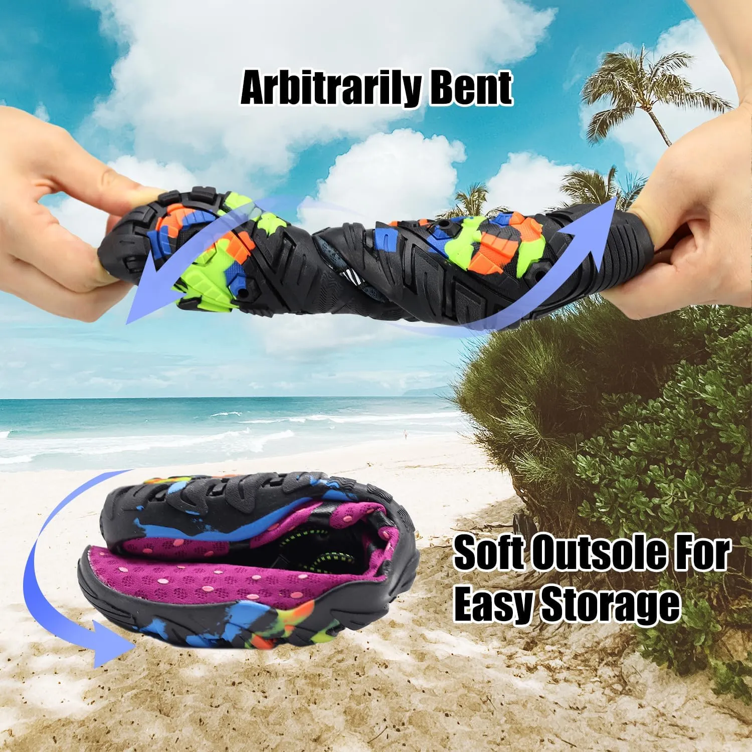 Water Shoes for Women Men, Quick Dry Barefoot Aqua Shoes Beach Swim Sports Outdoor Hiking Diving Surf