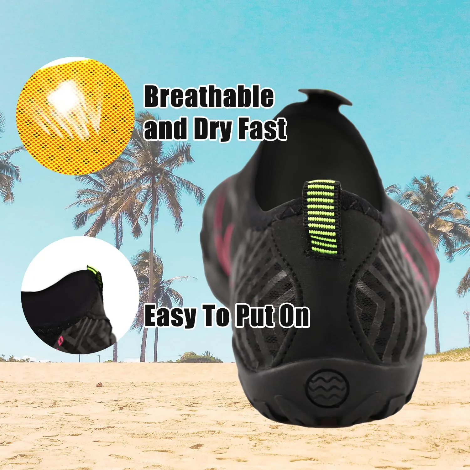 Water Shoes for Women Men, Quick Dry Barefoot Aqua Shoes Beach Swim Sports Outdoor Hiking Diving Surf