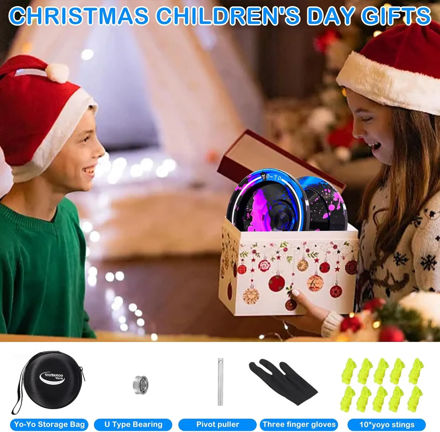 WATIEOBOO yoyo M18 Professional Metal Trick Yoyo Responsive & Unresponsive yoyos for Kids 8-12 and Adults yoyo, with Bearing Kit, 10 Strings, Case & Gloves 6061 Aluminum Alloy yo-yo