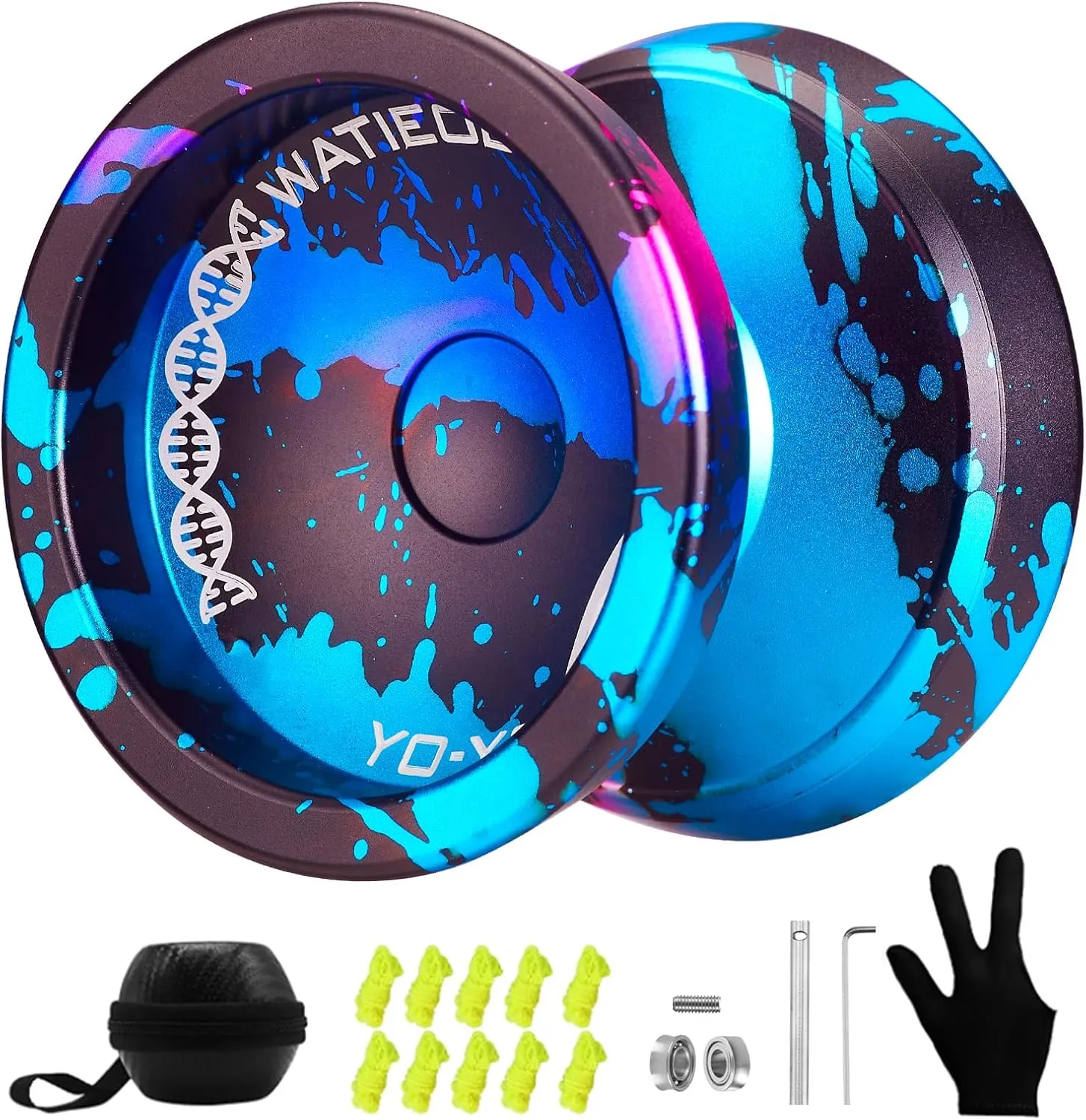 WATIEOBOO yoyo Professional Responsive Yoyo Bearing for Kids 8-12 Beginner Unresponsive Yo yo Bearing for Fingerspin yoyos Tricks with Yoyo Accessories-Dark Blue Pink