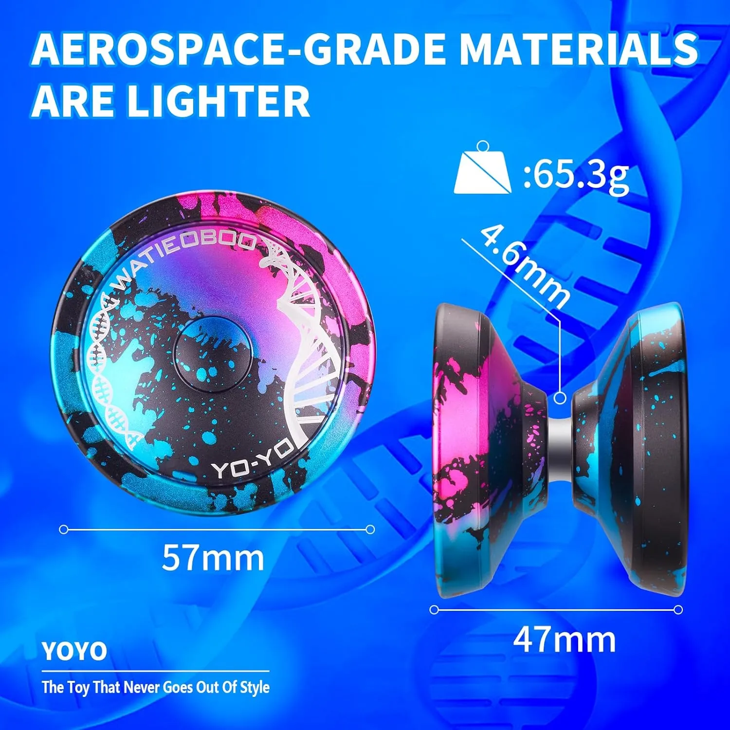 WATIEOBOO yoyo Professional Responsive Yoyo Bearing for Kids 8-12 Beginner Unresponsive Yo yo Bearing for Fingerspin yoyos Tricks with Yoyo Accessories-Dark Blue Pink