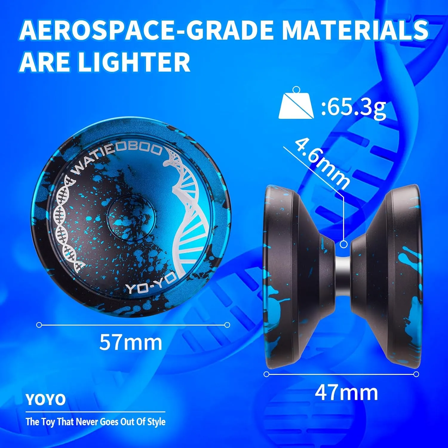 WATIEOBOO Yoyo Professional Responsive Yoyo Bearing for Kids Beginner Unresponsive Yoyo Bearing for Adults Advanced Yoyo Player-Black and Blue, LS-YOYO-31