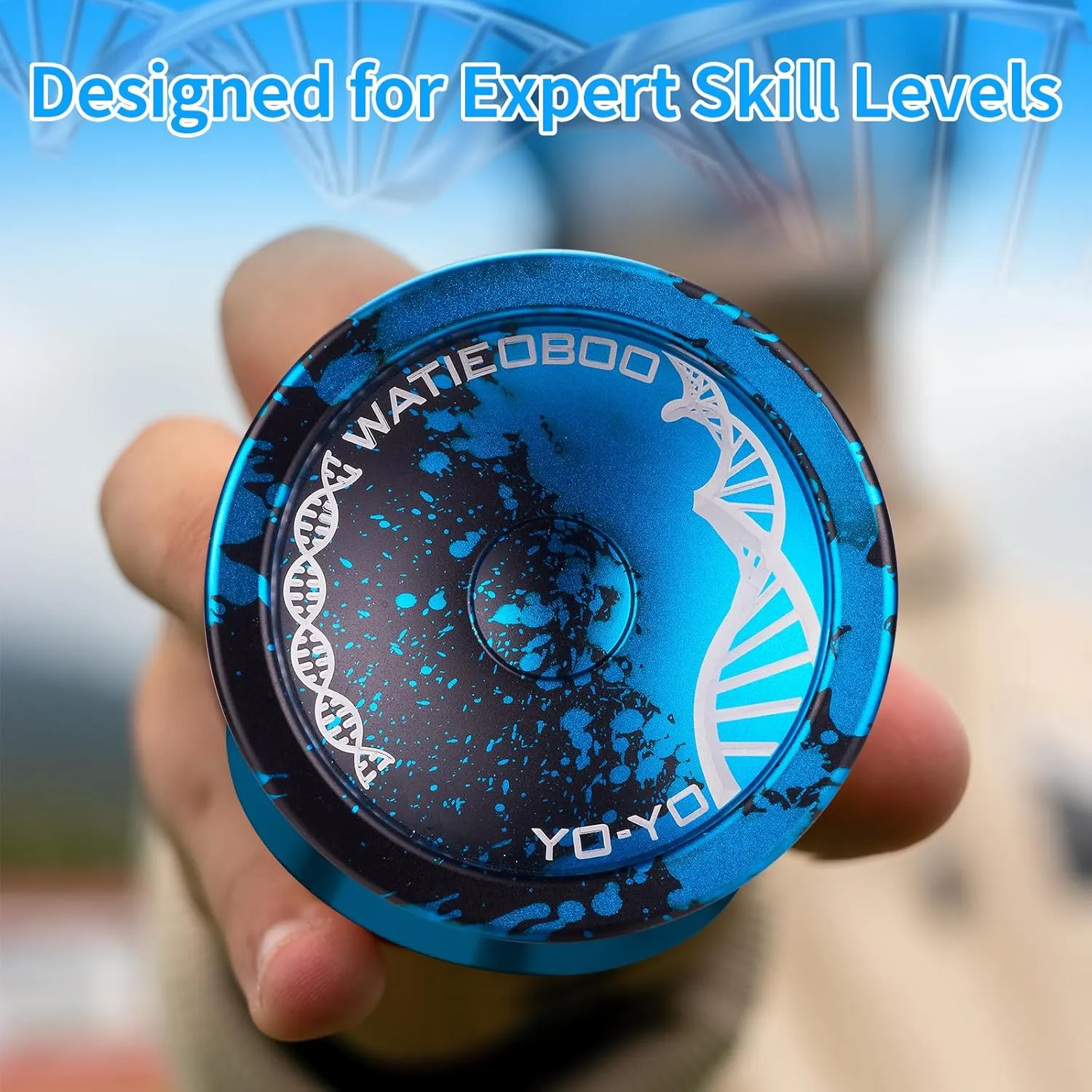 WATIEOBOO Yoyo Professional Responsive Yoyo Bearing for Kids Beginner Unresponsive Yoyo Bearing for Adults Advanced Yoyo Player-Black and Blue, LS-YOYO-31
