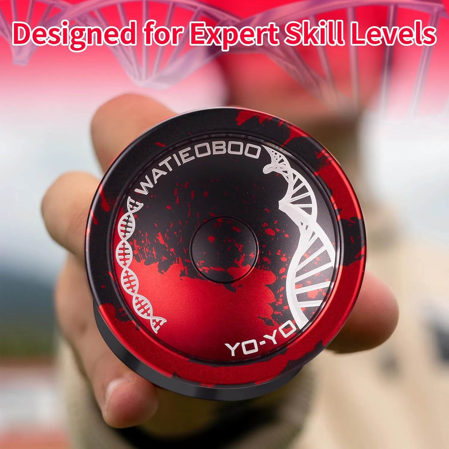 WATIEOBOO Yoyo Trick Yoyo Professional Responsive Yoyo Bearing for Kids Beginner Unresponsive Yoyo Bearing for Adults Advanced Yoyo Player with Removal Bearing Tool -Black and Red, LS-YOYO-31