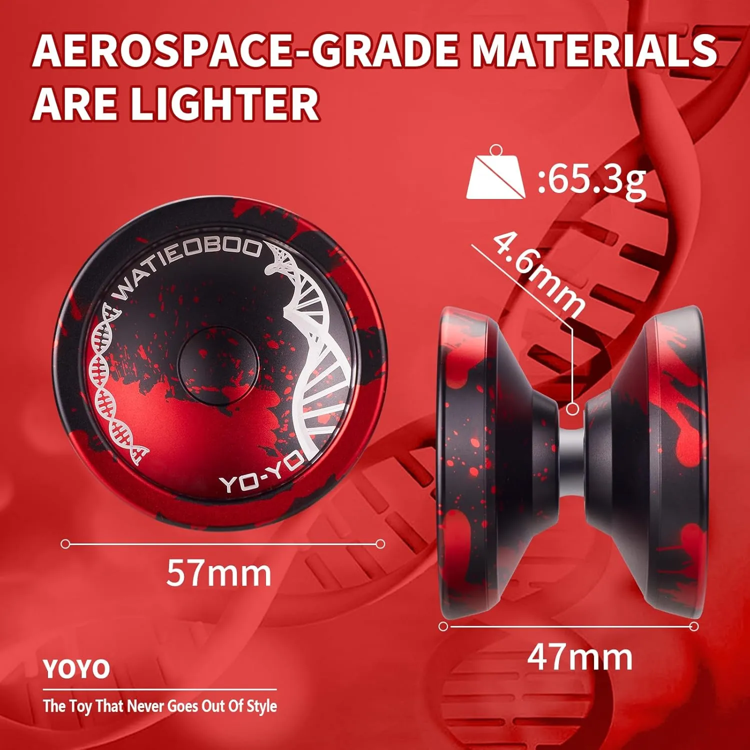 WATIEOBOO Yoyo Trick Yoyo Professional Responsive Yoyo Bearing for Kids Beginner Unresponsive Yoyo Bearing for Adults Advanced Yoyo Player with Removal Bearing Tool -Black and Red, LS-YOYO-31