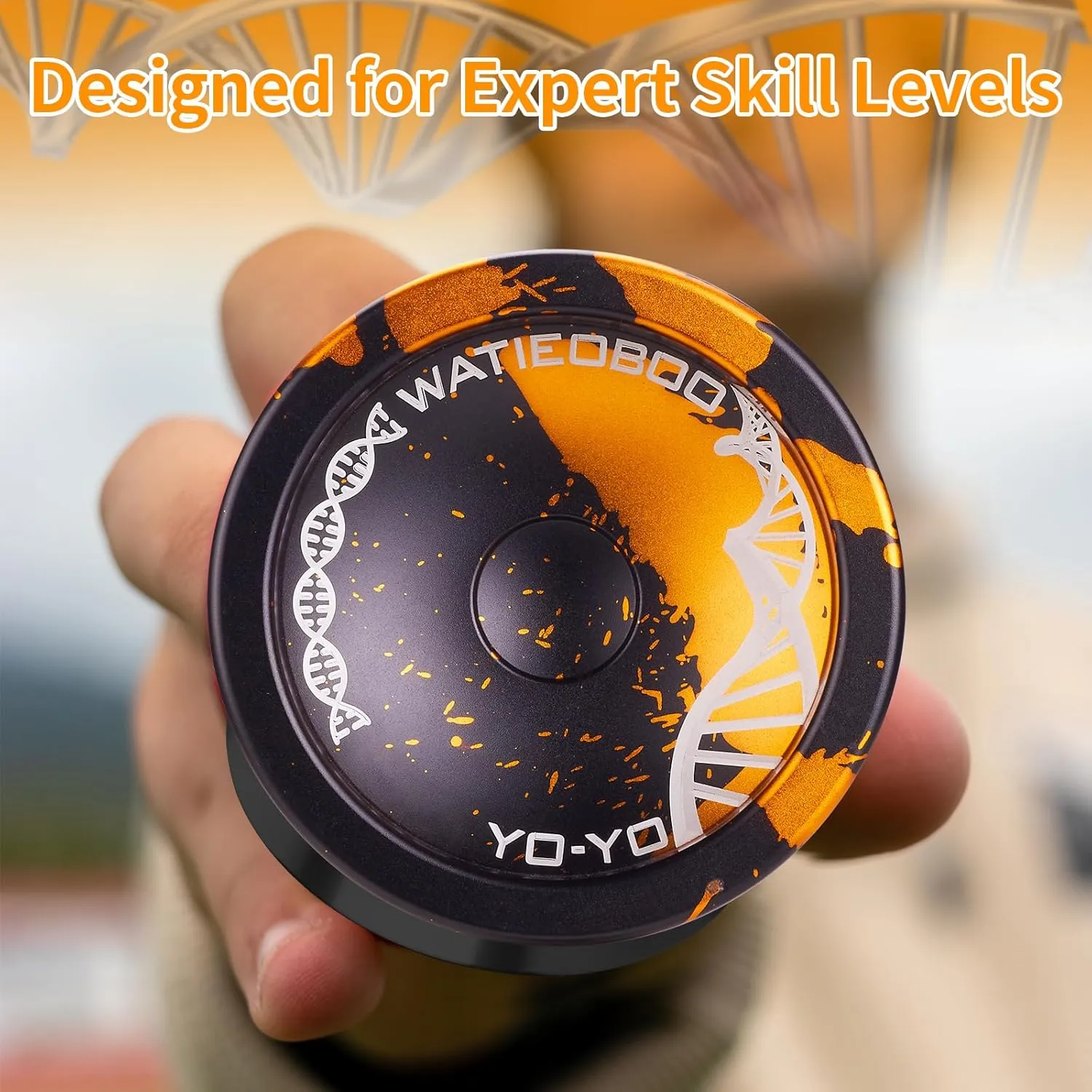 WATIEOBOO Yoyo Trick Yoyo Professional Responsive Yoyo Bearing for Kids Beginner Unresponsive Yoyo Bearing for Adults Advanced Yoyo Player with Removal Bearing Tool -Black Gold, LS-YOYO-31