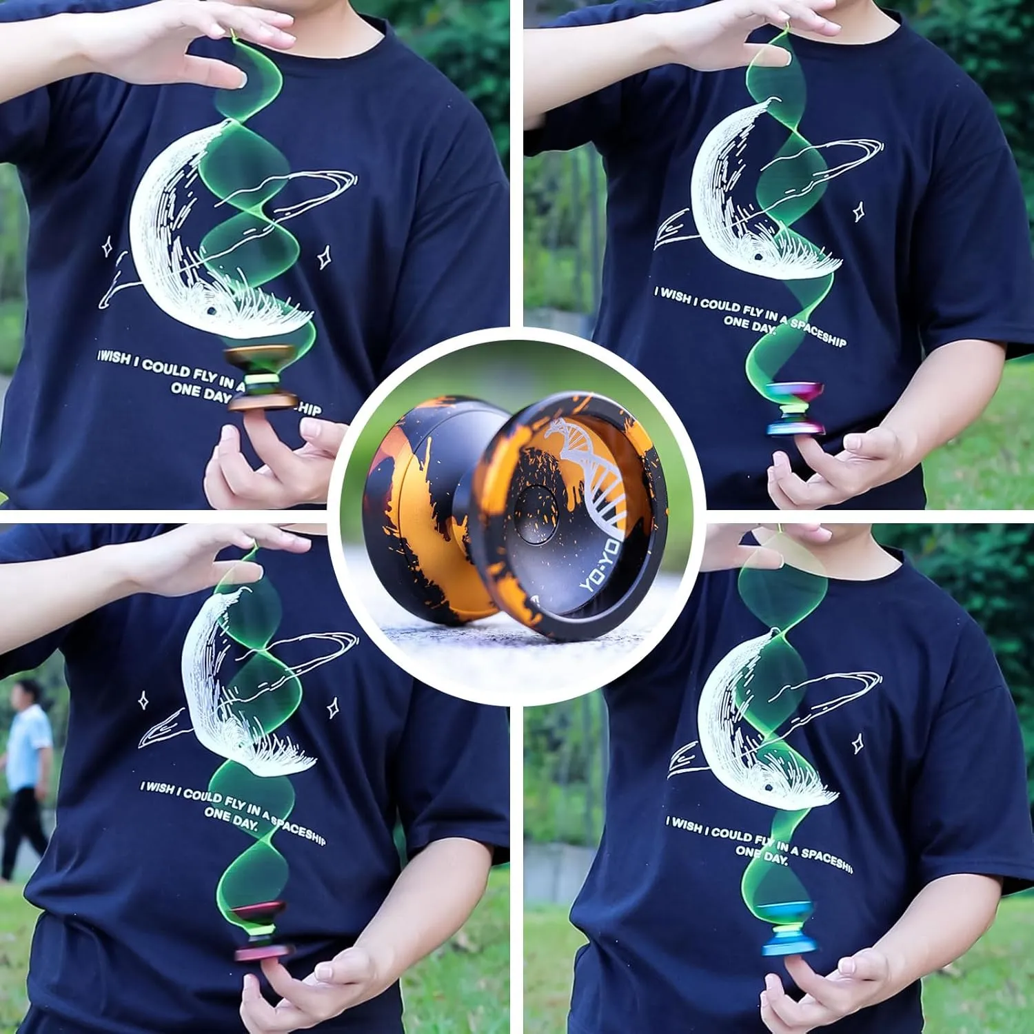 WATIEOBOO Yoyo Trick Yoyo Professional Responsive Yoyo Bearing for Kids Beginner Unresponsive Yoyo Bearing for Adults Advanced Yoyo Player with Removal Bearing Tool -Black Gold, LS-YOYO-31