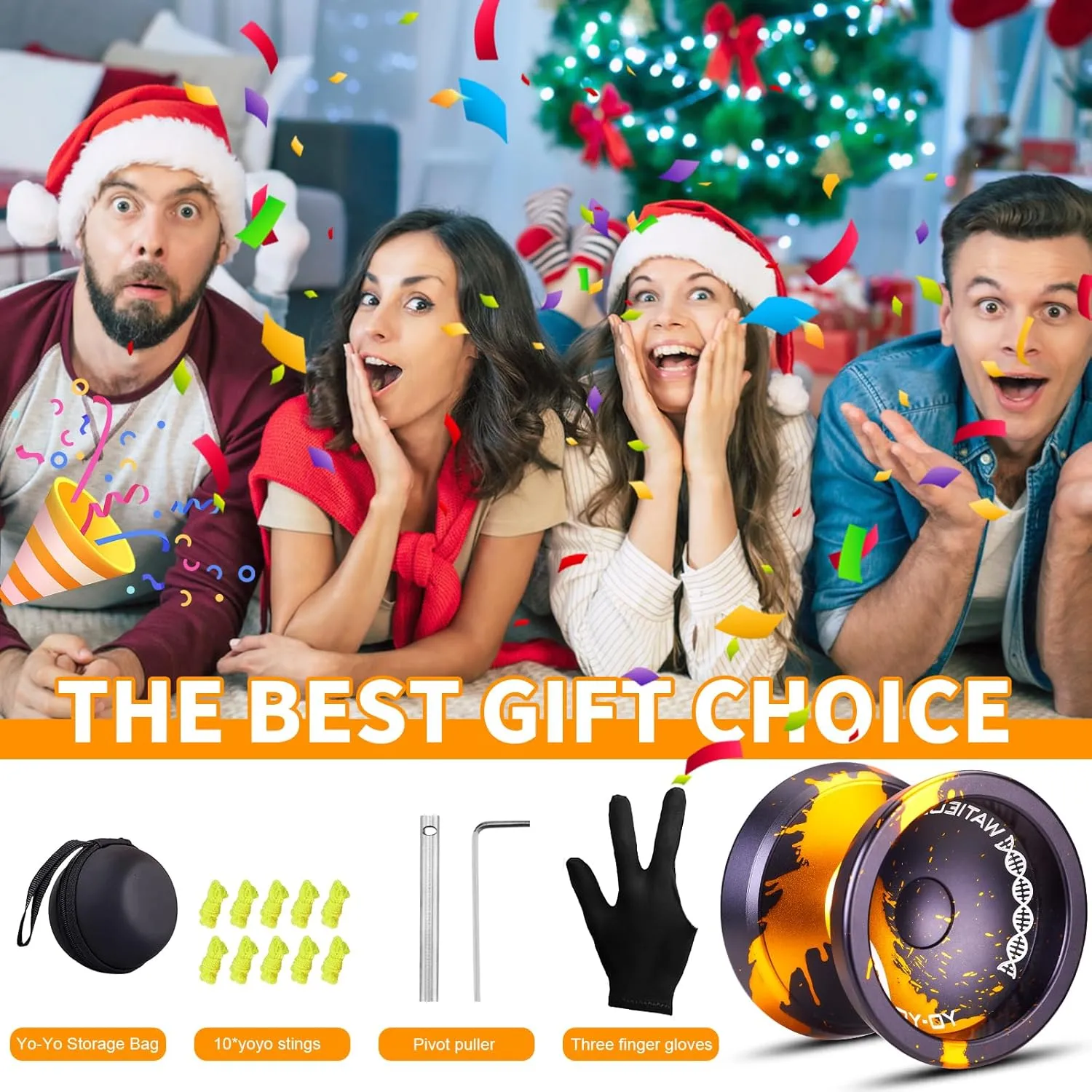 WATIEOBOO Yoyo Trick Yoyo Professional Responsive Yoyo Bearing for Kids Beginner Unresponsive Yoyo Bearing for Adults Advanced Yoyo Player with Removal Bearing Tool -Black Gold, LS-YOYO-31
