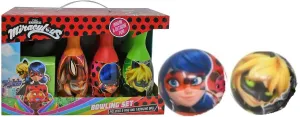 What Kids Want Miraculous Ladybug Bowling Set - Superheroes Bowling Set for Kids, Fun Indoor and Outdoor Bowling Game for Kids, for Birthday Parties, Games and Play Dates - 7 Pieces Set