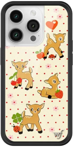 Wildflower Cases - Oh Deer, Compatible with Apple iPhone 14 Pro | Animals Fruit Floral Dainty Aesthetic Cute Trendy - Protective Black Bumper, 4ft Drop Test Certified, Women Owned Small Business