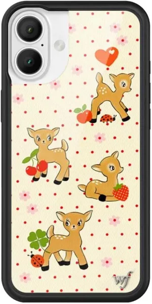 Wildflower Cases - Oh Deer, Compatible with Apple iPhone 16 Plus | Animals Fruit Floral Dainty Aesthetic Cute Trendy - Protective Black Bumper, 4ft Drop Test Certified, Women Owned Small Business