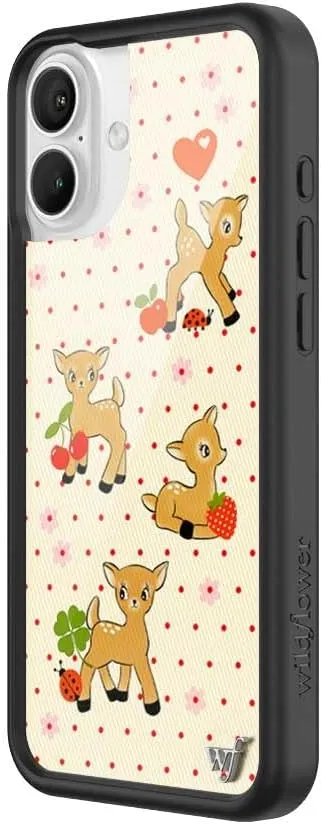 Wildflower Cases - Oh Deer, Compatible with Apple iPhone 16 Plus | Animals Fruit Floral Dainty Aesthetic Cute Trendy - Protective Black Bumper, 4ft Drop Test Certified, Women Owned Small Business