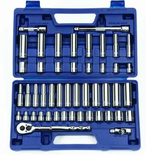 Williams JHW50666 47-Piece 3/8-Inch Drive Socket and Drive Tool Set With Compact Case- 6 & 12 Point SAE & Metric