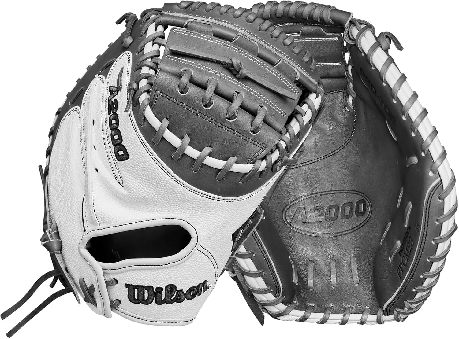 Wilson 2024 Fastpitch Classics Series A2000 FPCM23SS 34” Fastpitch Catcher’s Mitt - Right Hand Throw, White/Coal